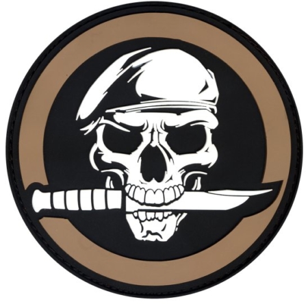 RC72197 * PVC Military Skull & Knife Patch