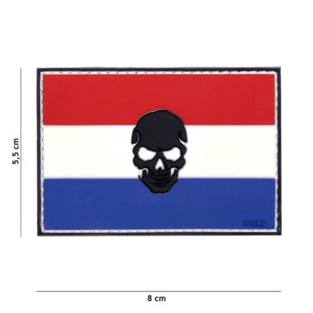 VO5025 * Embleem 3D PVC vlag NL + skull